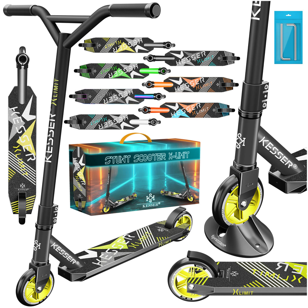 KESSER® Stunt Scooter X-Limit - 360° Lenkung Robuster Funscooter Stuntscooter mit ABEC 9 Kugellagern