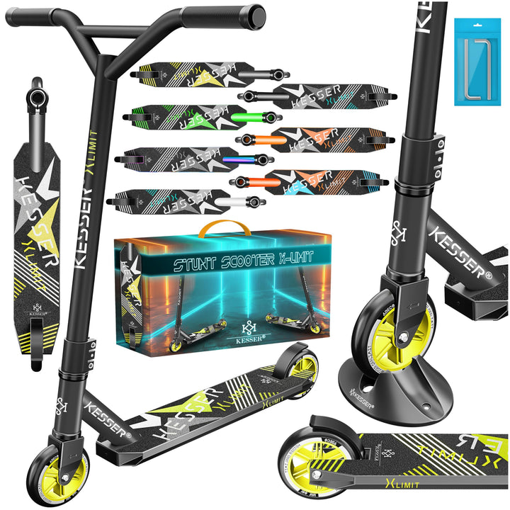 KESSER® Stunt Scooter X-Limit - 360° Lenkung Robuster Funscooter Stuntscooter mit ABEC 9 Kugellagern