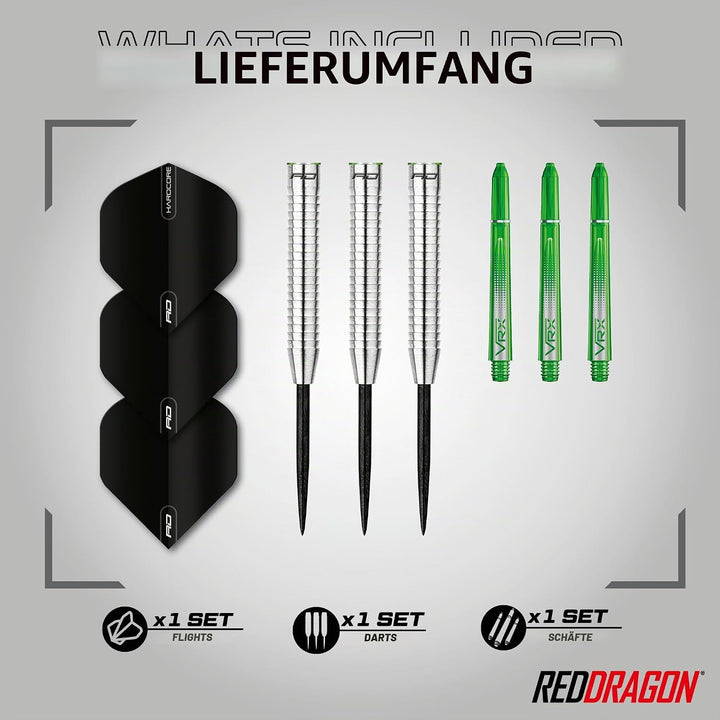 RED DRAGON Featherlite 2: 12g Tungsten Darts Set mit Flights und Schäfte