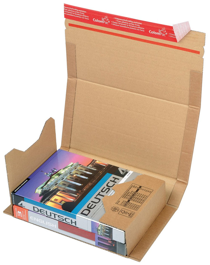 ColomPac CP020.06 Wickelverpackung aus Wellpappe mit Selbstklebeverschluss und Aufreissfaden, braun
