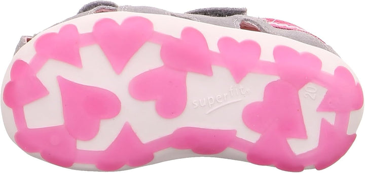 Superfit Baby Mädchen Fanni Sandalen 21 EU Grau Rosa, 21 EU Grau Rosa