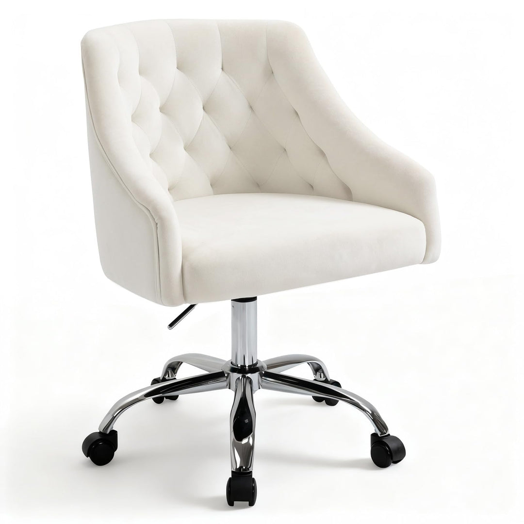 Samt Bürostuhl, Ergonomischer Schreibtischstuhl Samt mit Rollen, Höhenverstellbarer Drehstuhl Schmin
