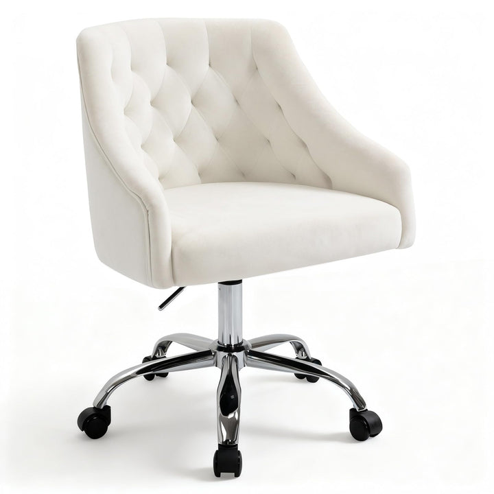 Samt Bürostuhl, Ergonomischer Schreibtischstuhl Samt mit Rollen, Höhenverstellbarer Drehstuhl Schmin
