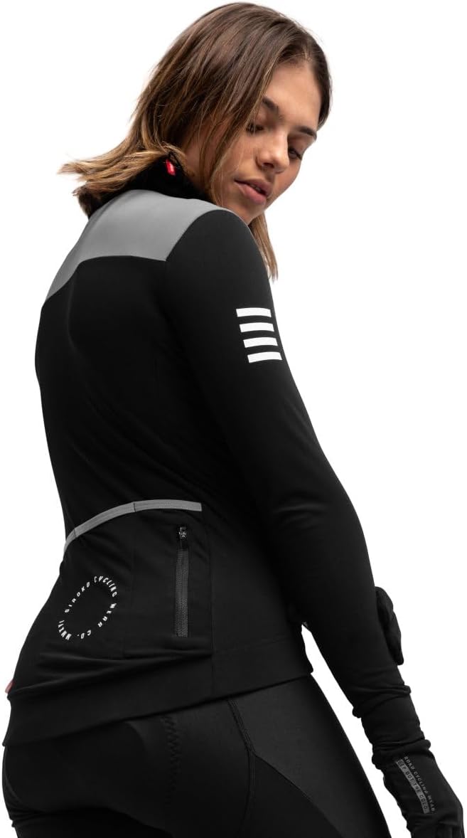 SIROKO M4 Radtrikot Damen Langarm Thermo-Fahrradbekleidung Atmungsaktives Italienisches Gewebe, S Sc