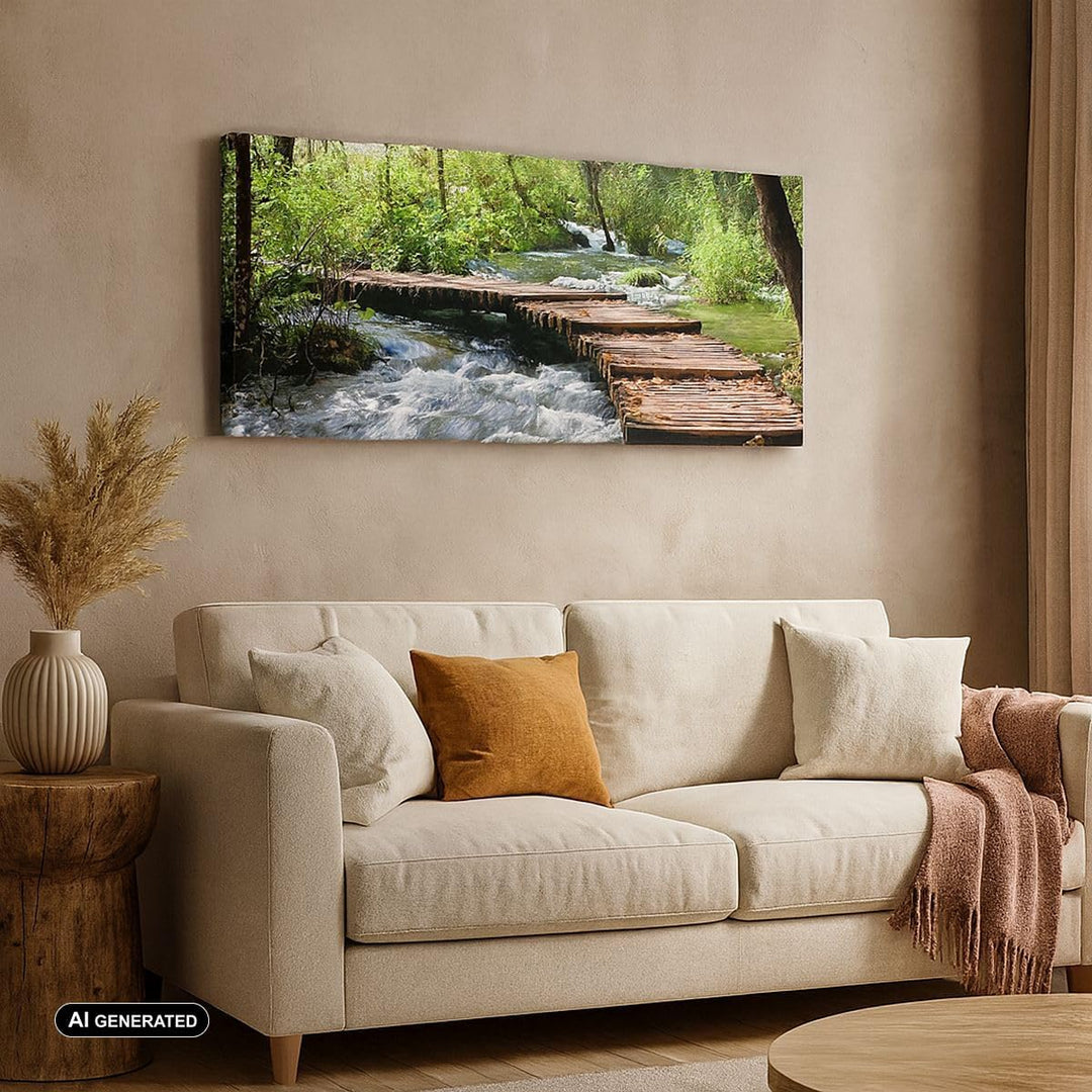 Wandbilder Dekoration Wohnzimmer Park natur grün bäume Panorama Bilder auf Leinwand 120x50cm Leinwan