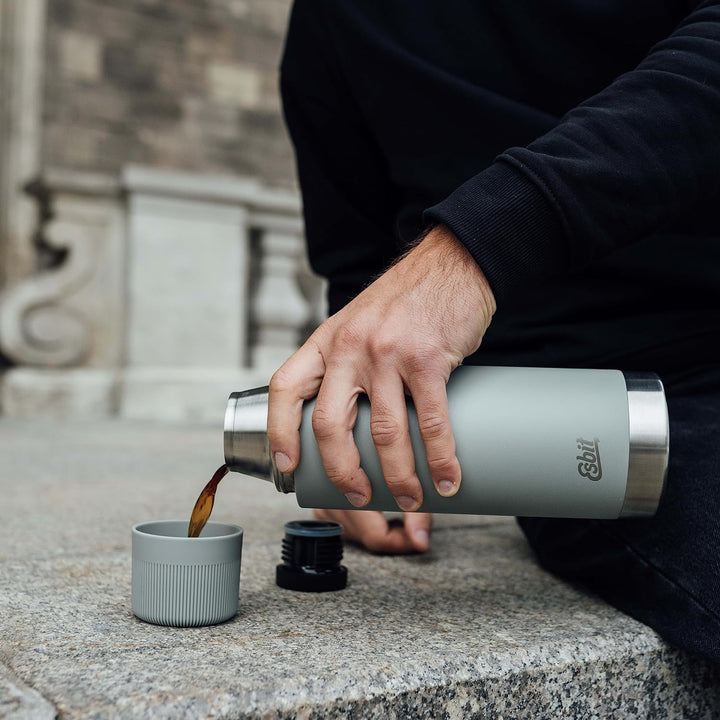 Esbit Thermoflasche Sculptor - Isolierte Flasche aus Edelstahl für warme und kalte Getränke – 1000 m