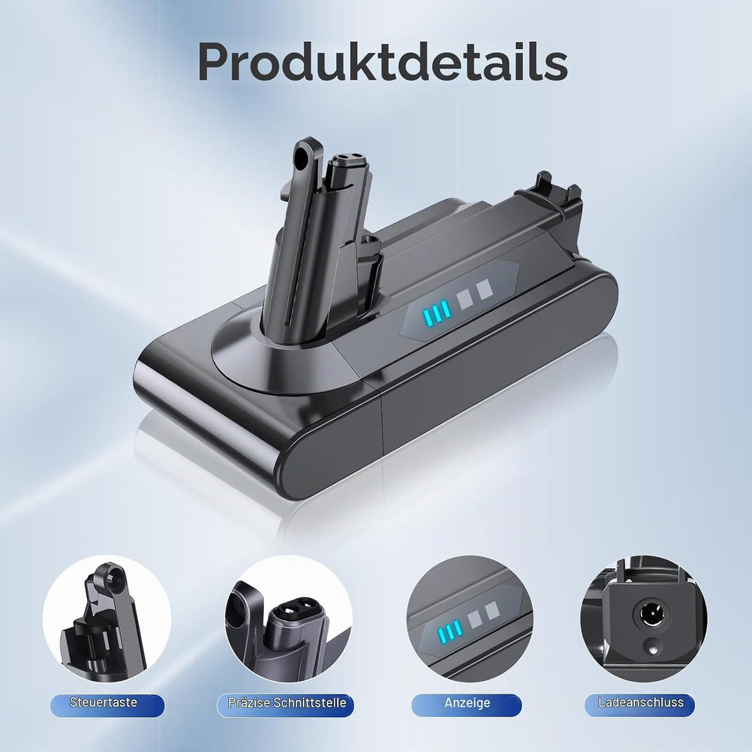V10 Akku für Dyson V10 Serie, 8000mAh Neues Upgrade Hochkapazitäts Ersatzakku für Dyson v10 Tier/Abs