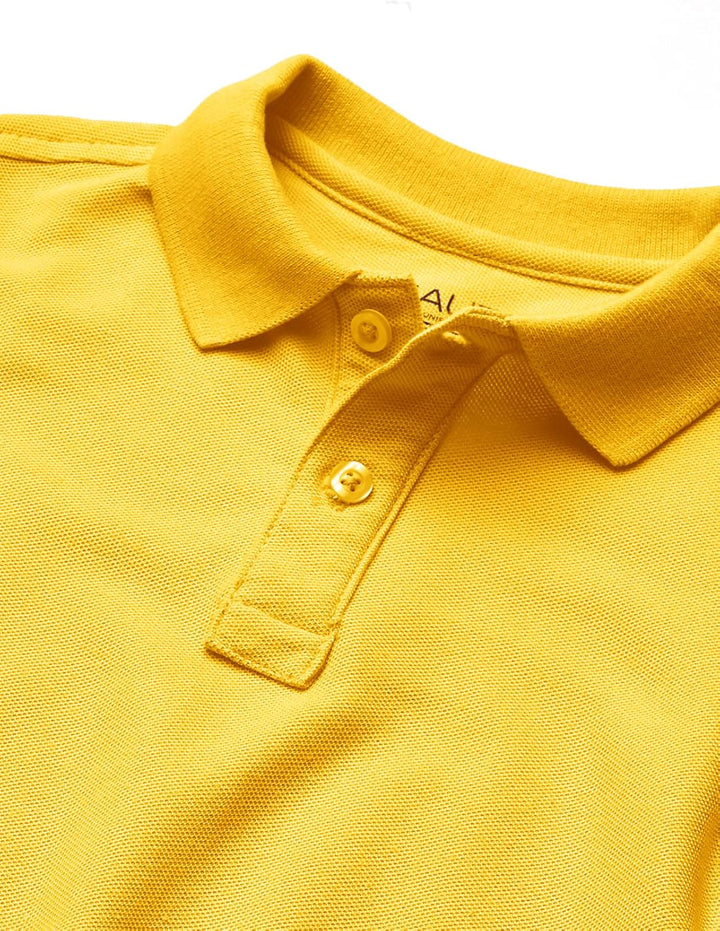 Nautica Jungen School Uniform Short Sleeve Pique Polo Poloshirt, Gold/Gold