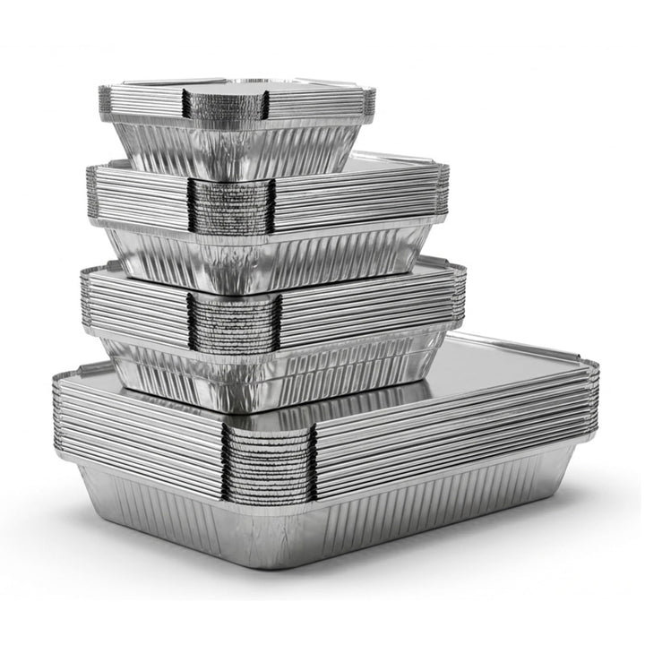 40 Stück Aluschalen mit deckel,Bräter mit deckel,Aluschalen Grill,Grillschalen Aluminium 2200ml/1000