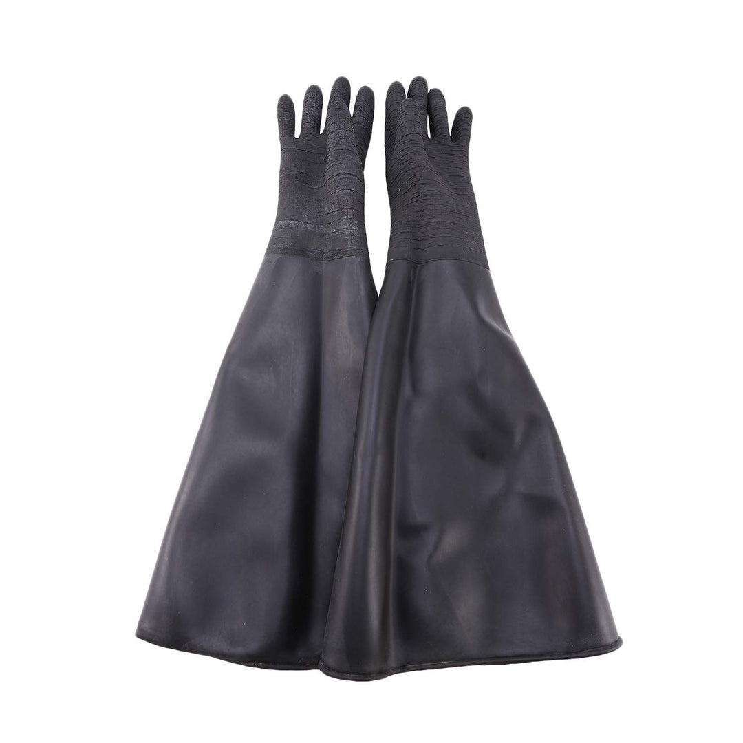 POOSR Gummi Schwarz Sand Strahl Handschuhe Streifen Sand Strahl Handschuhe für Strahl Kabine 65X 30C