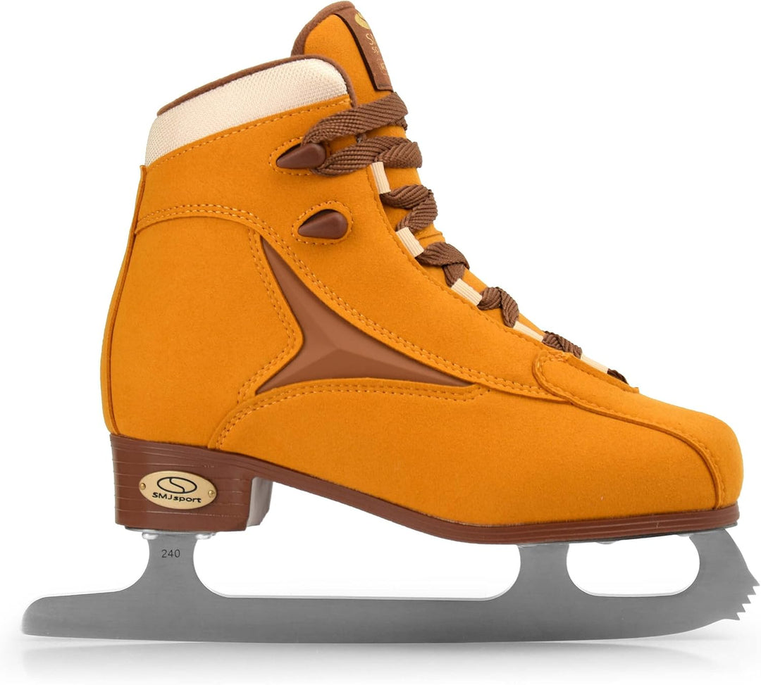 SMJ Arctica Damen Schlittschuhe Eiskunstlauf Eislaufschuhe Klassische Eislauf Suede Braun | Grössen: