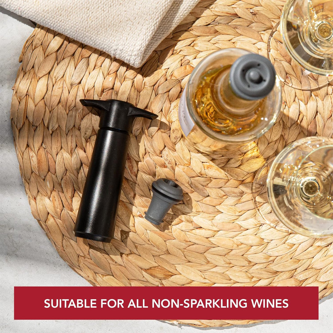 Vacu Vin Wine Saver Vakuumstopfen für Weinflaschen, hält Wein bis zu einer Woche frisch mit luftdich