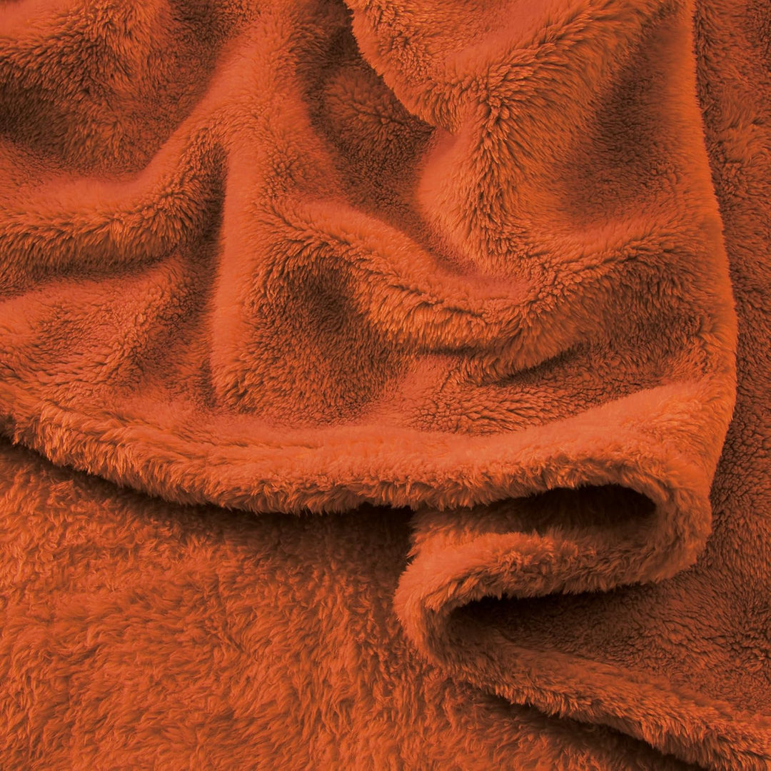 Erwin Müller Teddy-Fleece-Wohndecke Salerno, Fleece-Decke, Kuscheldecke Kupfer Grösse 150x200 cm - f