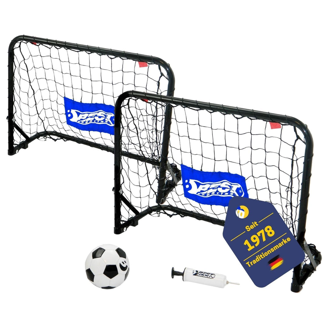 Best Sporting Mini Fussballtor Set Tor I 60cm x 45cm x 224cm I Ball Gr. 5 & Pumpe I Fussball Tor wet