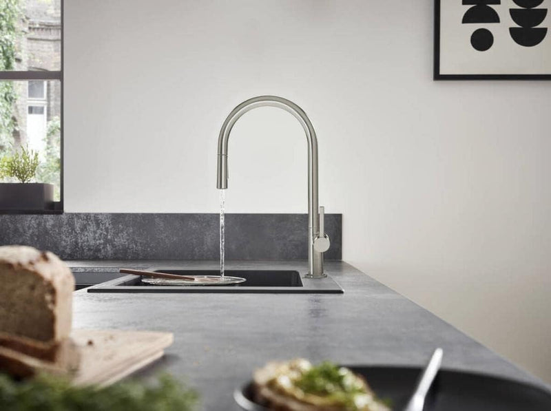 hansgrohe Küchenarmatur Talis M54 (Wasserhahn Küche, 360° schwenkbar, ausziehbare Brause mit 2 Strah