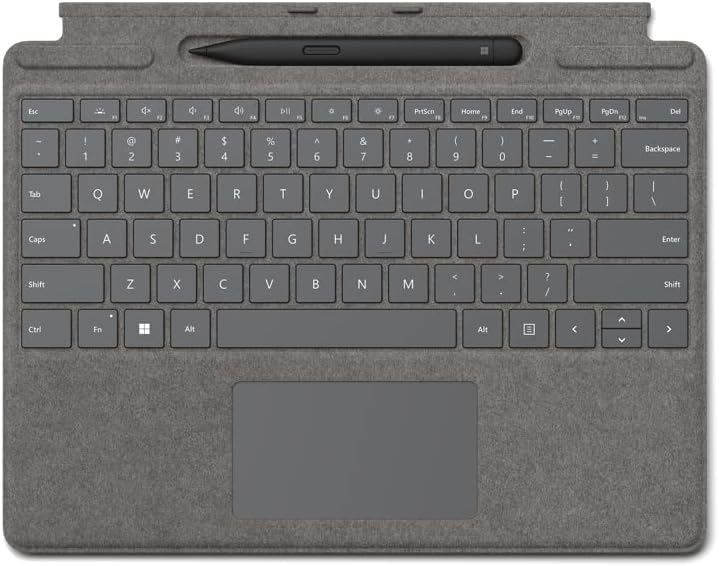 Microsoft Surface Pro 8 / 9 / X Signature Keyboard Platin im Bundle mit Slim Pen 2 Schwarz, QWERTZ -