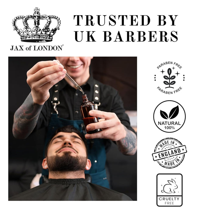 Jax of London Attraction Bartbalsam und Bartöl für Männer, Combo 60 g Bartbalsam und 10 ml Bartöl, B