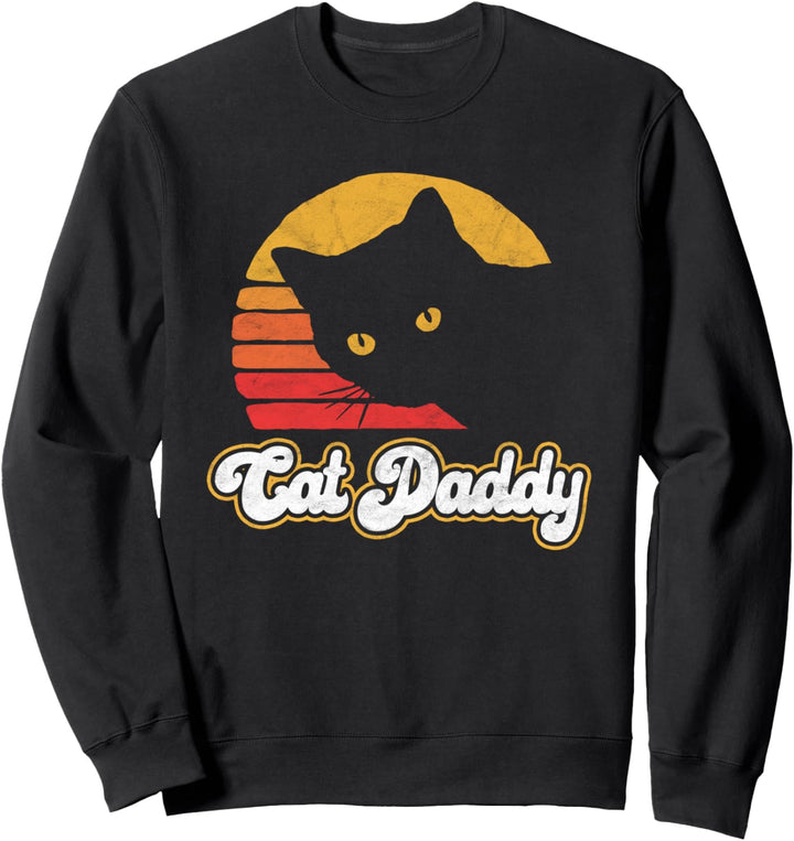 Katzenvater! Lustige Vintage Achtziger-Art-Katze Retro Sweatshirt