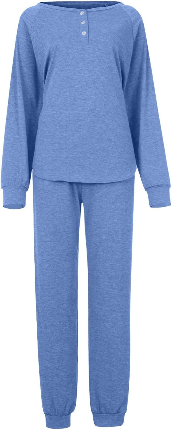 Ansenesna Hausanzug Damen Zweiteilig Elegant Hosenanzug Frauen Jogging Freizeitanzug Ohne Kapuze 2 T