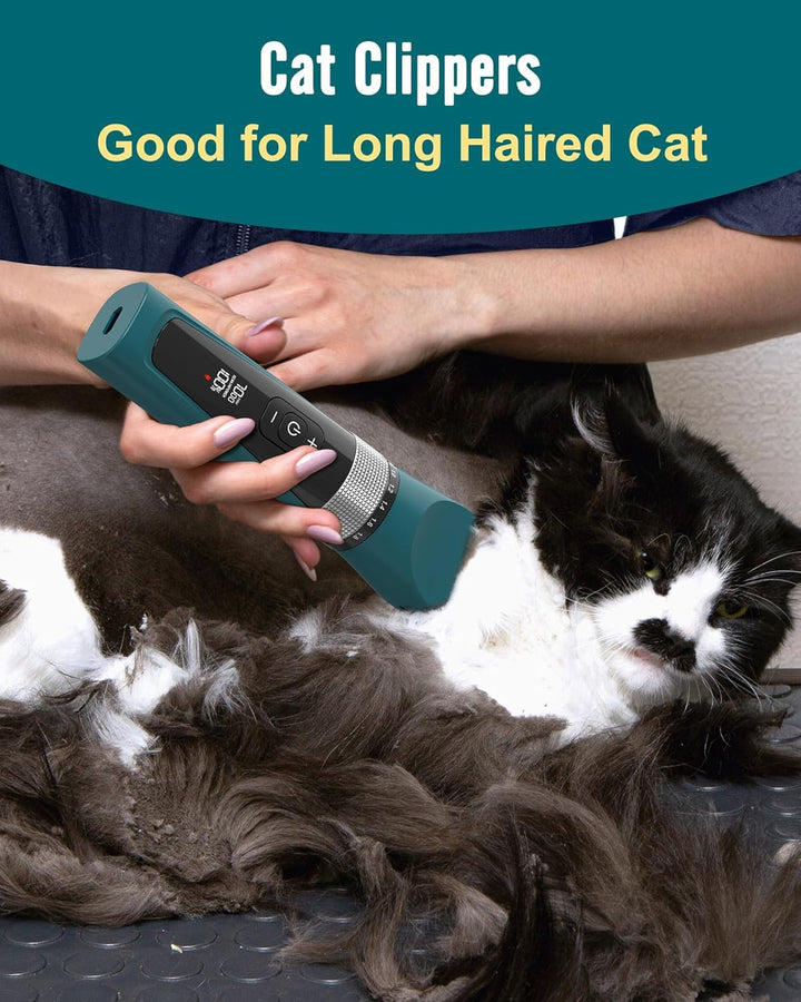 oneisall Schermaschine Katze Leise, Profi Haarschneidemaschine für langhaarkatzen, 5-Geschwindigkeit