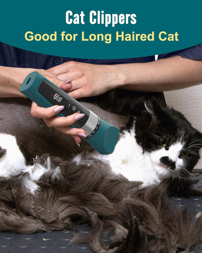 oneisall Schermaschine Katze Leise, Profi Haarschneidemaschine für langhaarkatzen, 5-Geschwindigkeit