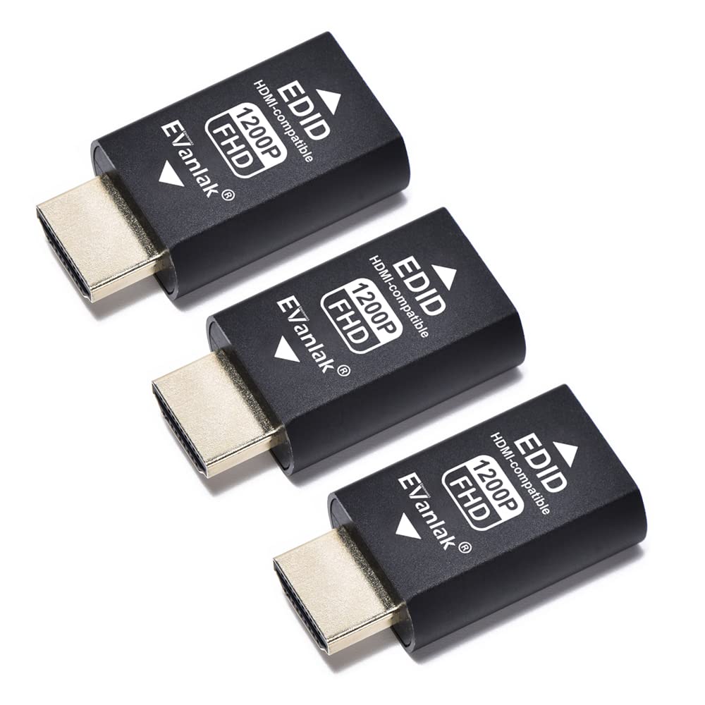 EVanlak HDMI-Emulator-Adapter (3. Generation), kompatibel mit Mac Thunderbolt auf HDMI-Switches/Exte