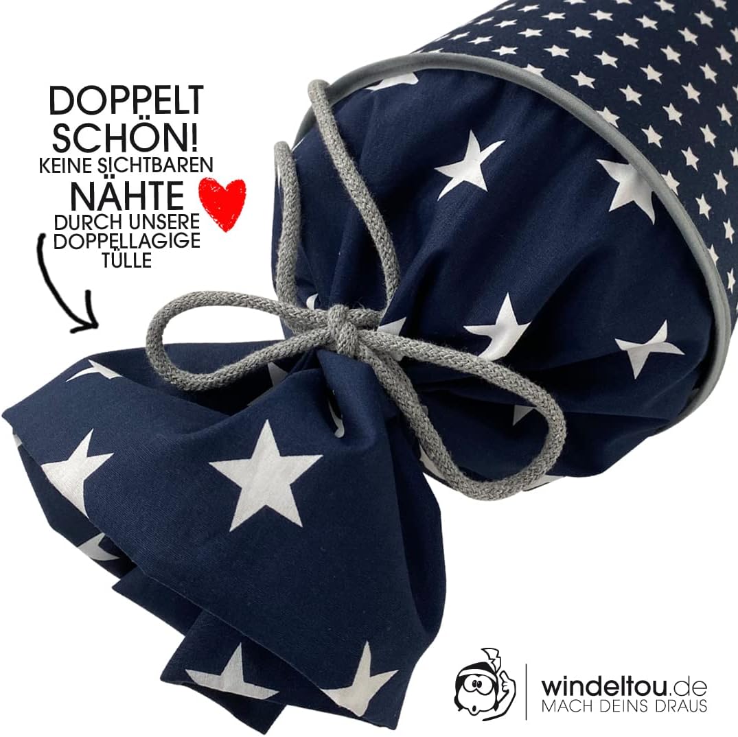 Fussball-Schultüte | 70 cm | Klassische Schultüte | Stoff, Einschulung, Schulanfang, Zuckertüte, 70