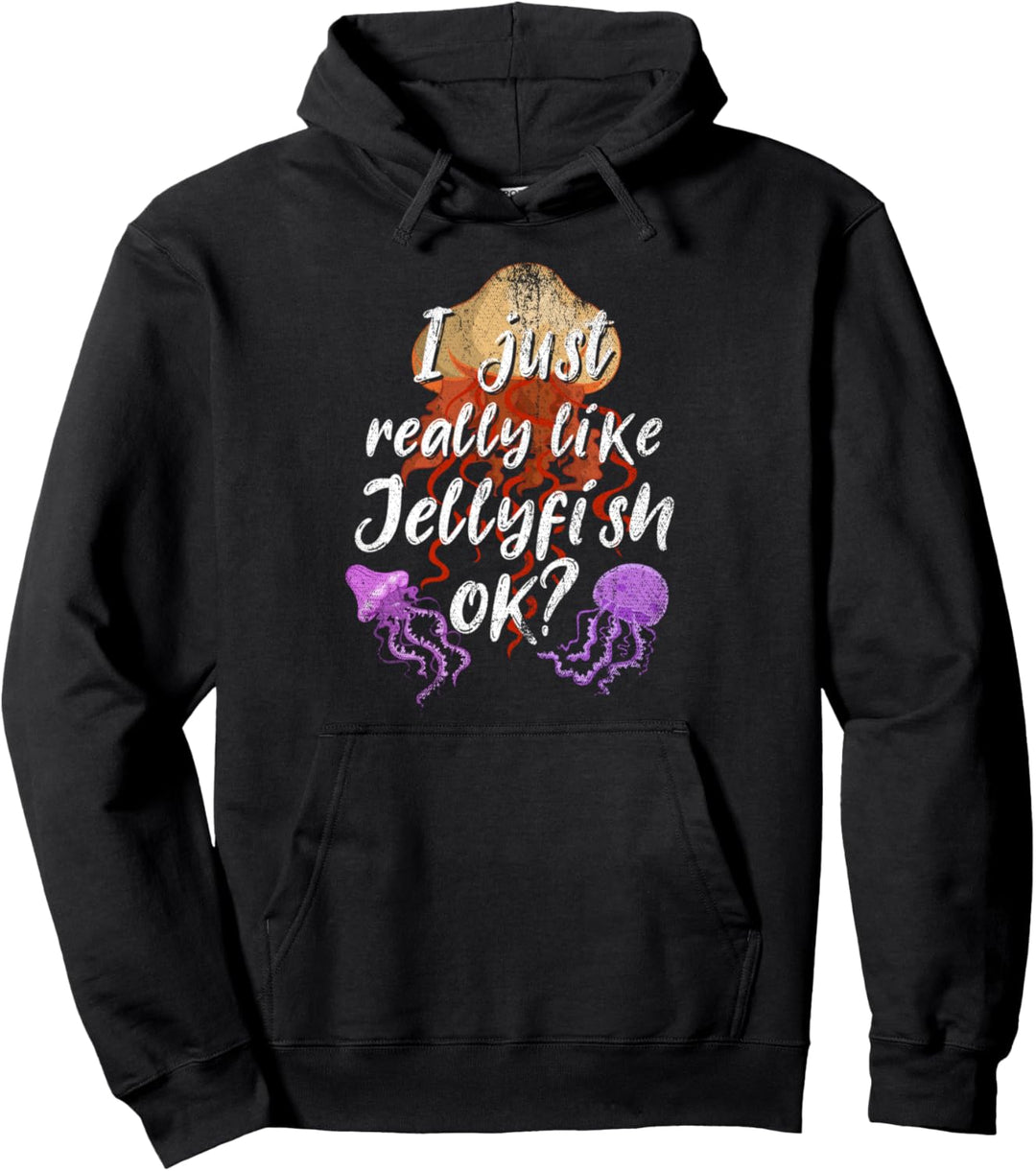 Ich mag einfach Quallen Ok Lustiges Ozean Tier Qualle Pullover Hoodie