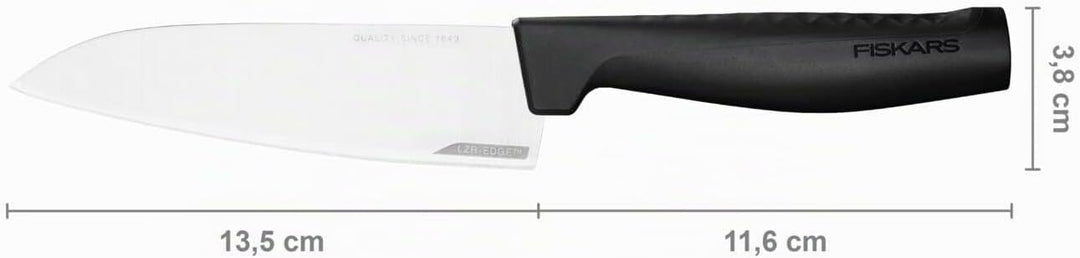 Fiskars Kochmesser, Hard Edge, Elegantes Design, Gesamtlänge: 25,1 cm, Rostfreier Stahl/Kunststoff,