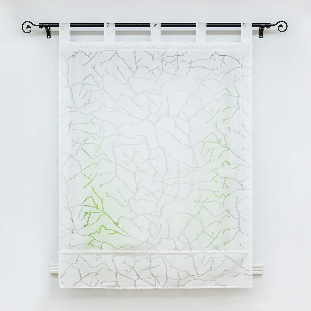 Joyswahl Raffrollo Ausbrenner Raffgardinen mit Schlaufen »Jessica« Gardinen BxH 100x140cm Weiss Baum
