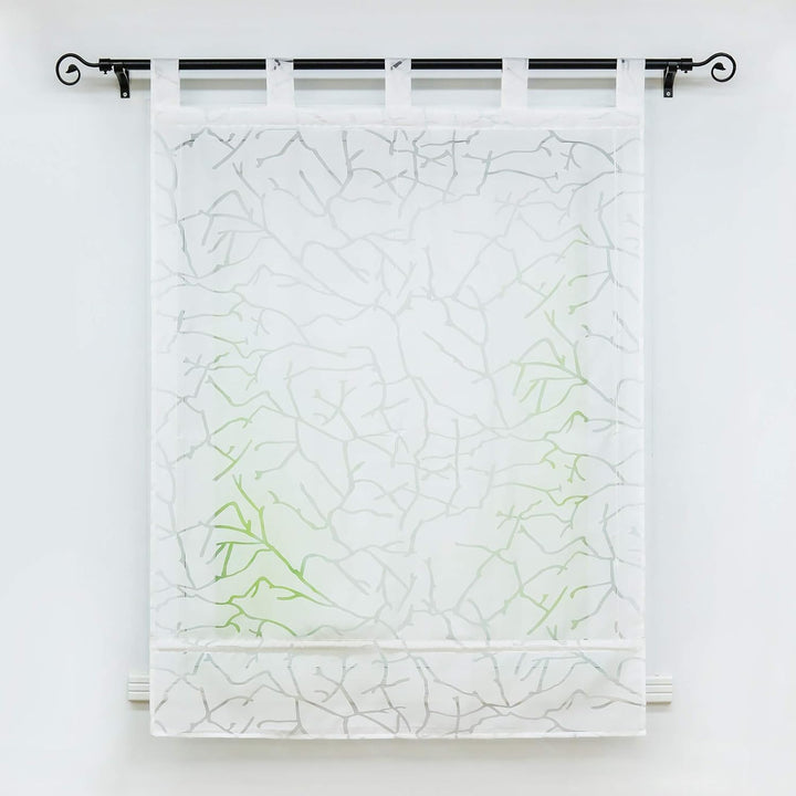 Joyswahl Raffrollo Ausbrenner Raffgardinen mit Schlaufen »Jessica« Gardinen BxH 100x140cm Weiss Baum