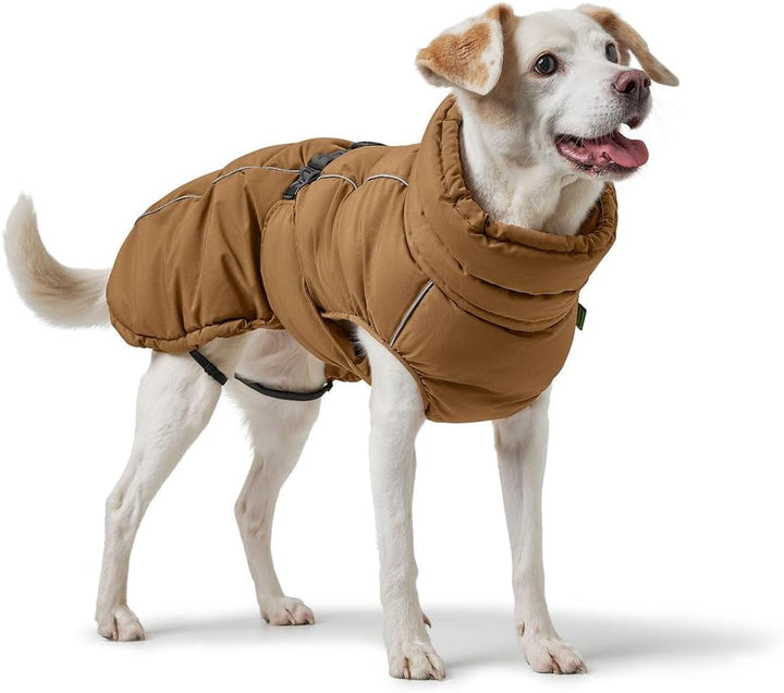 HUNTER Hundemantel Paxson, Farbe: karamell, stylischer Puffermantel, wasserabweisend, reflektierende