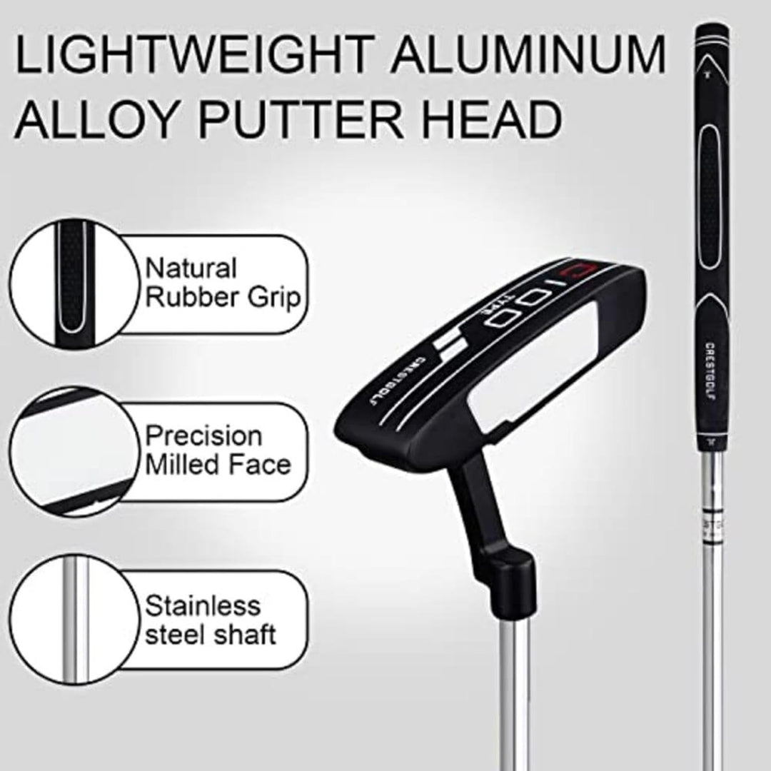 CRESTGOLF 35 Zoll Edelstahl Golf Insert Putter Blade Golf Putter, Golf Putter für Herren Rechtshände