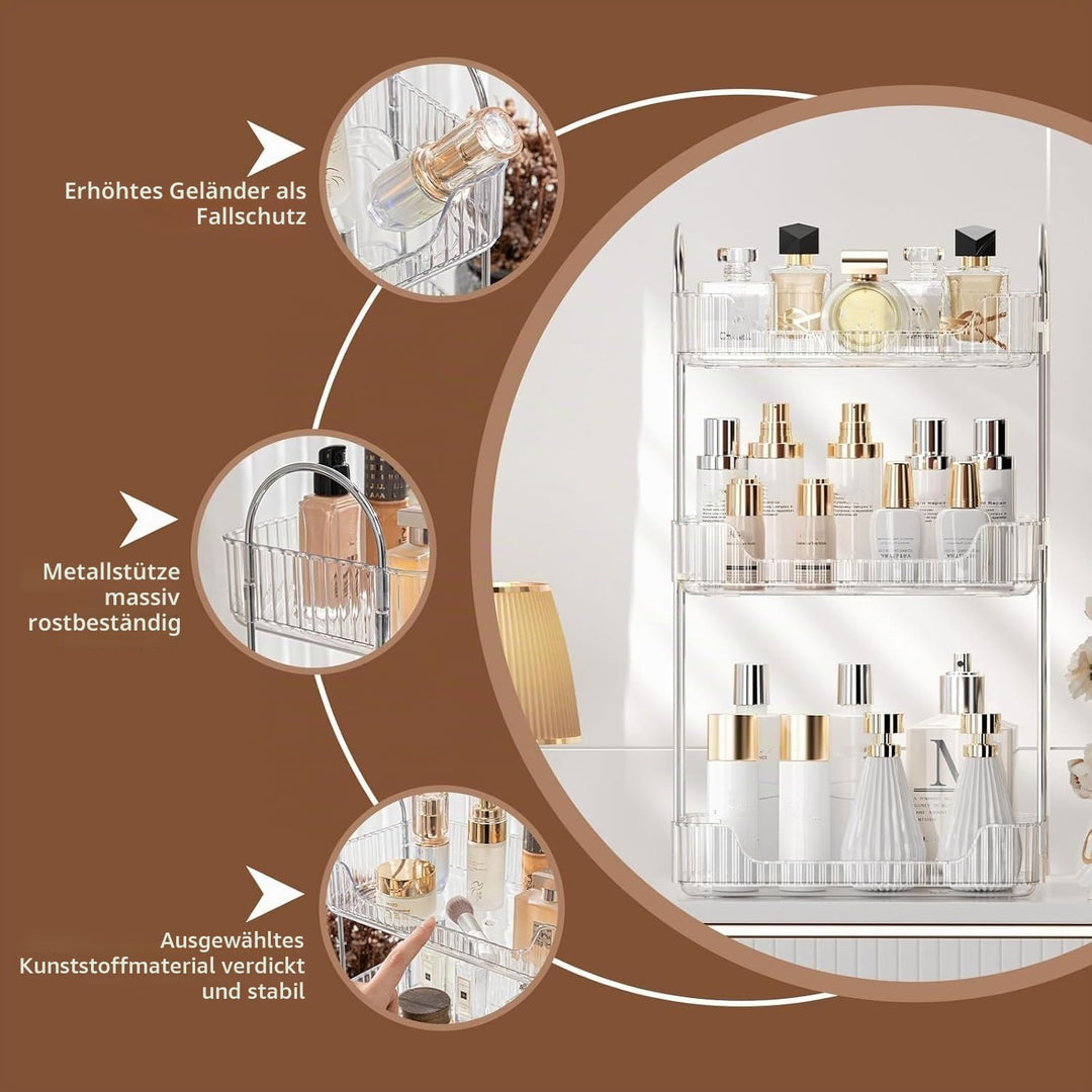 Make up Organizer, Kosmetik Organizer, Beauty Organizer, Hautpflege Organizer für Badezimmer (3 Schi