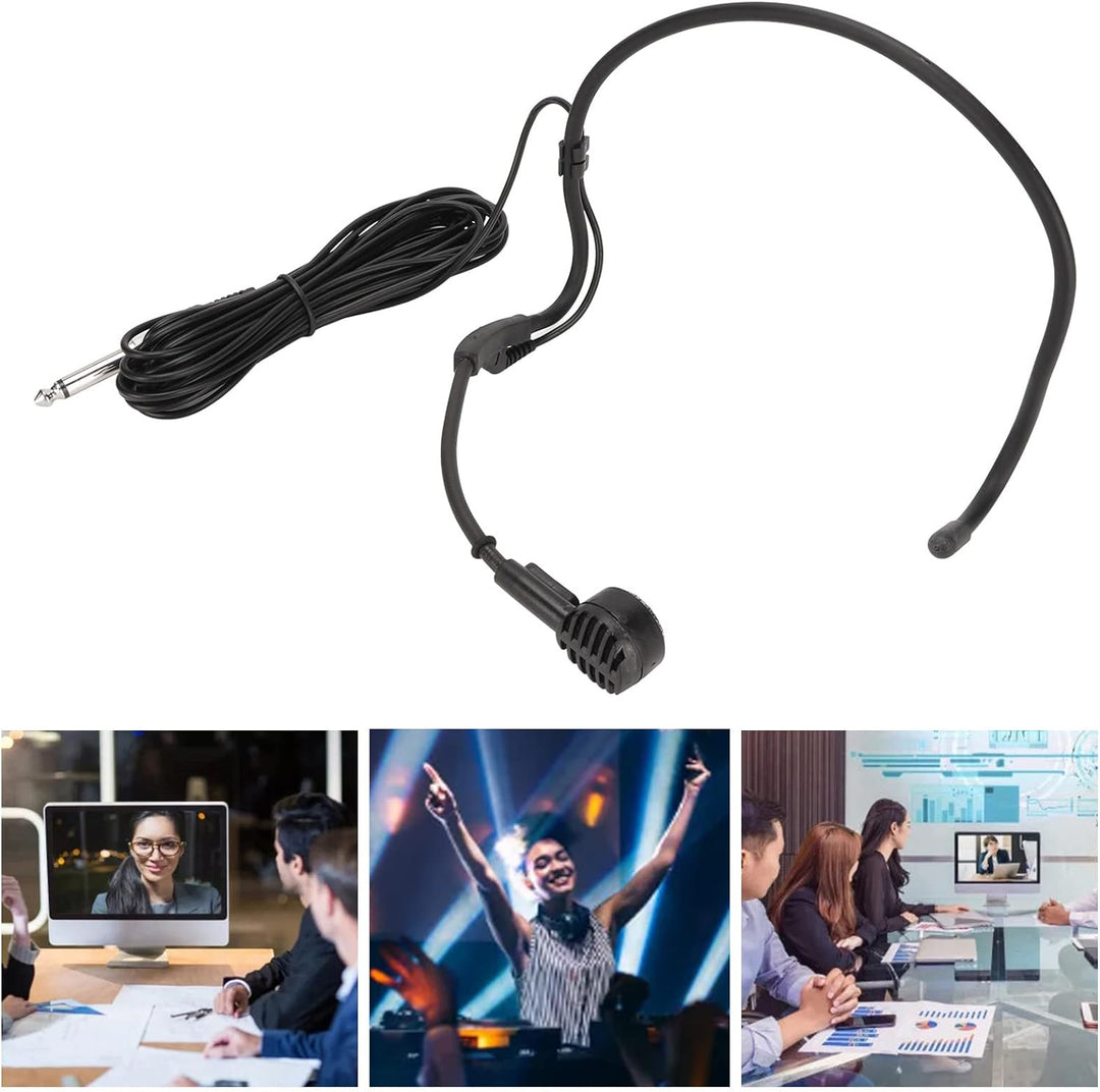 ciciglow Ohrbügelmikrofon, Dynamisches Kabelgebundenes Headset-Mikrofon mit 6,35-mm-Steckeranschluss
