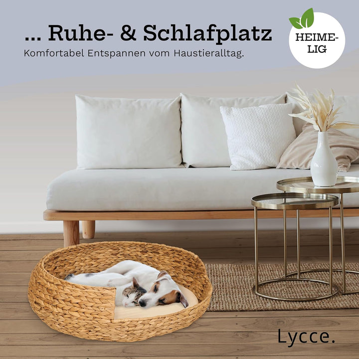 Lycce Hundebett Katzenbett Opal Wasserhyazinthe Natur Gr. 4 (Ø 70 cm) Grösse 4, Größe 4