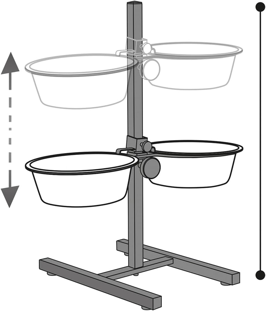 Karlie Otis Plus - Doppelnapfständer mit Näpfen 4 l ø: 21 - 29 cm L, L