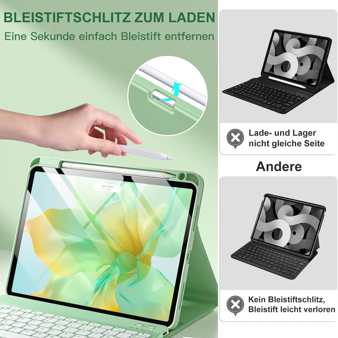 Vobafe Hülle mit Tastatur für iPad Air 11 Zoll M4 2026/M3 2025/M2 2024, iPad Air 5 4 2022 2020 10,9"