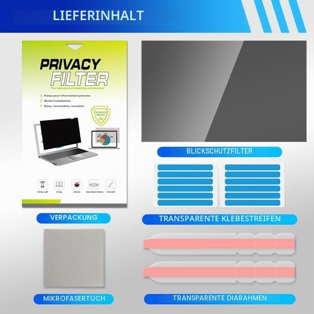 SOPPY Blickschutzfilter 360° Blickschutzfolie für 14 Zoll Laptop, Datenschutz Bildschirmfilter Lapto