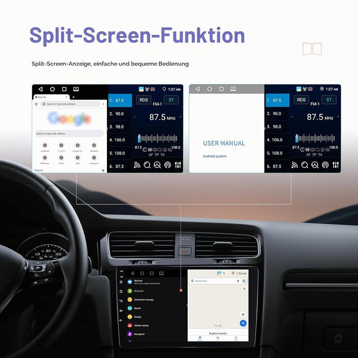 CAMECHO 2025 Neuestes 8 Core 4G+64G Android 13 Autoradio für VW Golf 5 Polo Skoda mit Navi Carplay A