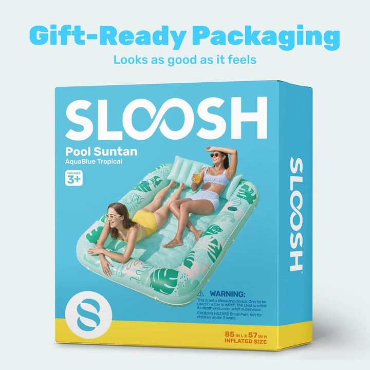 SLOOSH Aufblasbare Tanning Pool, 70" x 46"/ 85" x 57" Grosse aufblasbarer Luftmatratze für Erwachsen