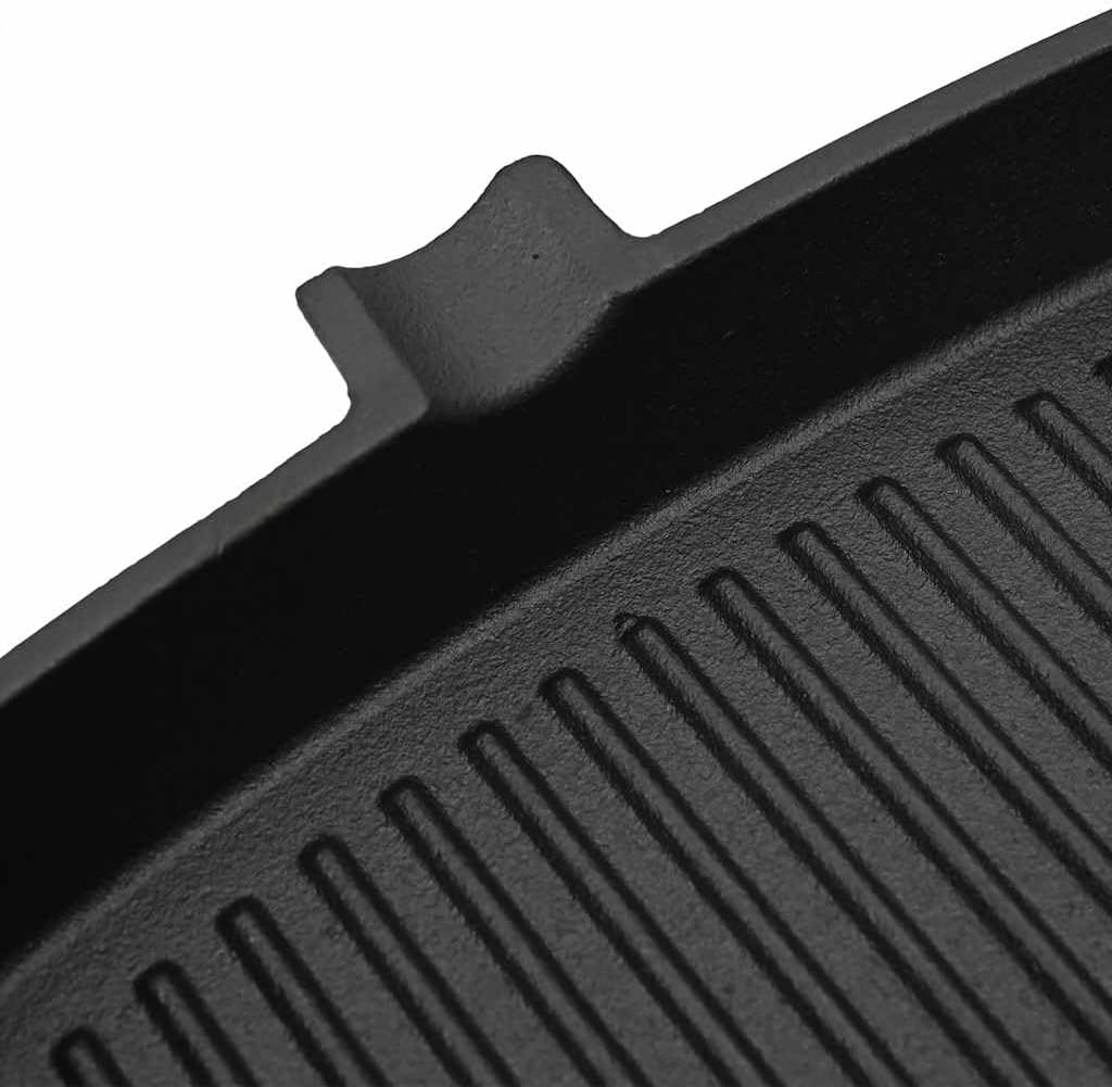 vidaXL Pfanne Grillpfanne Gusseisen Steakpfanne 20x20 cm Grill Pan 20x20cm with Wooden Handle, Grill