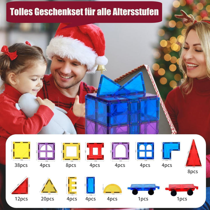 Magblock 120 Stück Magnetische Bausteine, Magnet Spielzeug Magnetspiele Kinderspielzeug Kinder für 3