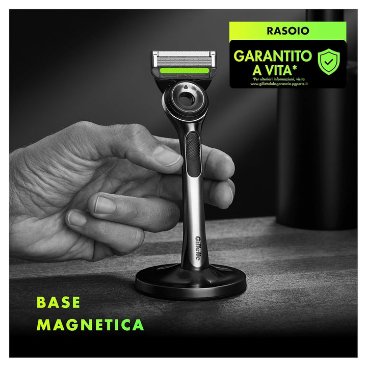 Gillette LABS Herrenrasierer, mit 1 Gillette LABS Klingen mit integriertem Stab, Magnetbasis, Feucht