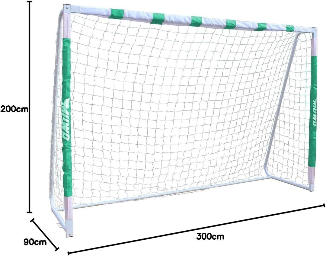 MUWO grosses Fussballtor aus robustem Stahl, mit Textilmantel und Netz. 3 x 2 Meter gross, einfacher