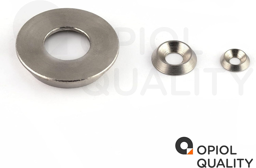 OPIOL QUALITY® Rosette gedreht M6 aus Edelstahl V1A A1 (100 Stück) für Senkkopfschrauben Rosetten Zi