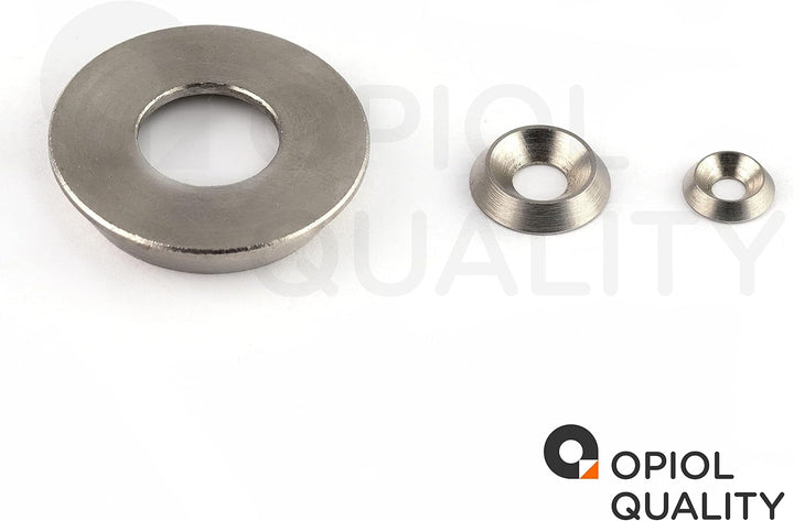 OPIOL QUALITY® Rosette gedreht M6 aus Edelstahl V1A A1 (100 Stück) für Senkkopfschrauben Rosetten Zi