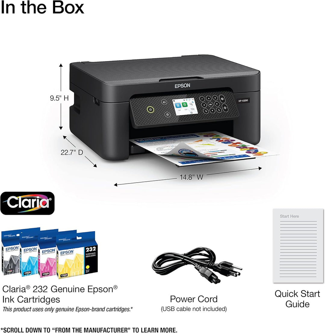 Epson Expression Home XP-4200 Wireless-All-in-One-Farbdrucker mit Scannen, Kopieren, automatischem 2