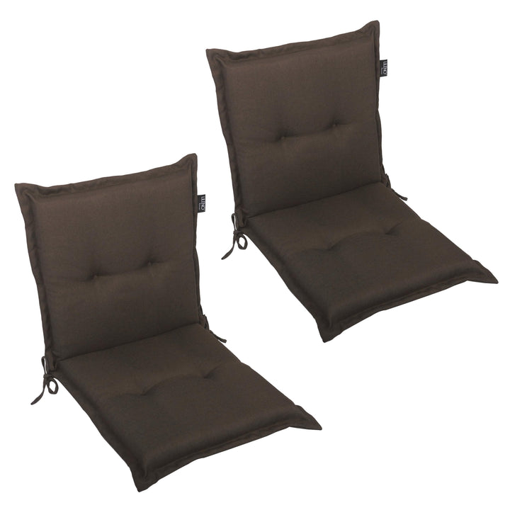 LILENO HOME Gartenstuhl Auflagen als [2er Set - Niedriglehner] in Chocolate - Bequeme Liegen als Sit