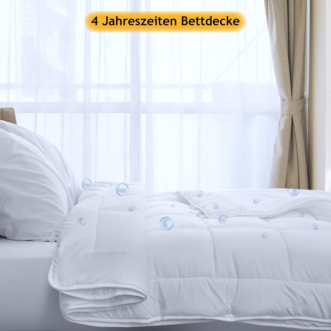 Threads For Bed® Premium 4 Jahreszeiten Bettdecke 140x200, 2 Zusammengeknöpfte Gesteppte Decke für G